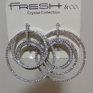 Stunning Silver Triple Hoop Earrings